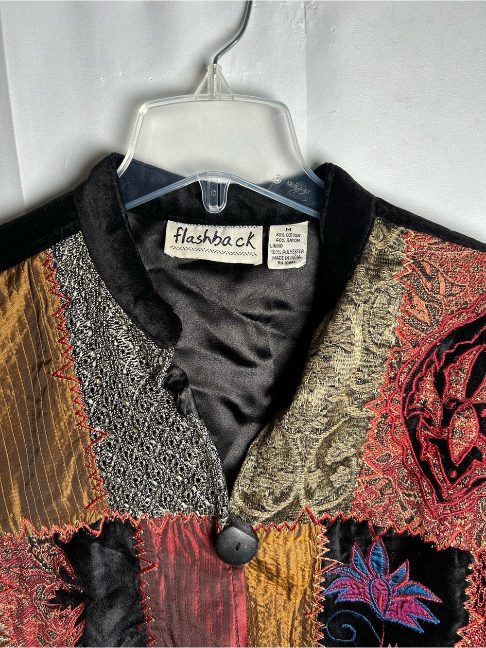 Flashback Women's Multicolor Patchwork Velvet Jacket - Picture 3 of 9